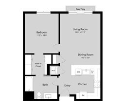 1 Bed 1 Bath A 1-421 floor plan